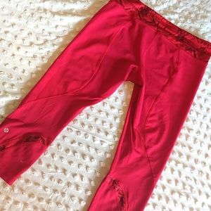Lululemon Red Snakeskin Capri Yoga Pants SOLD DO NOT BUY